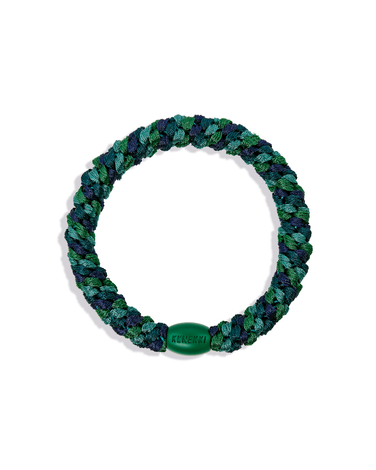 Kknekki Haargummi Mix Navy Forrest Green in dunkelblau/tannengrün – geflochtenes Spiral-Haargummi für Kinder und Erwachsene