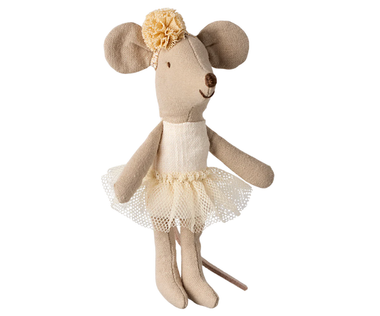 Cremefarbende Ballerina Maus von Maileg (Kleine Schwester) - perfekt für das Mäusehaus