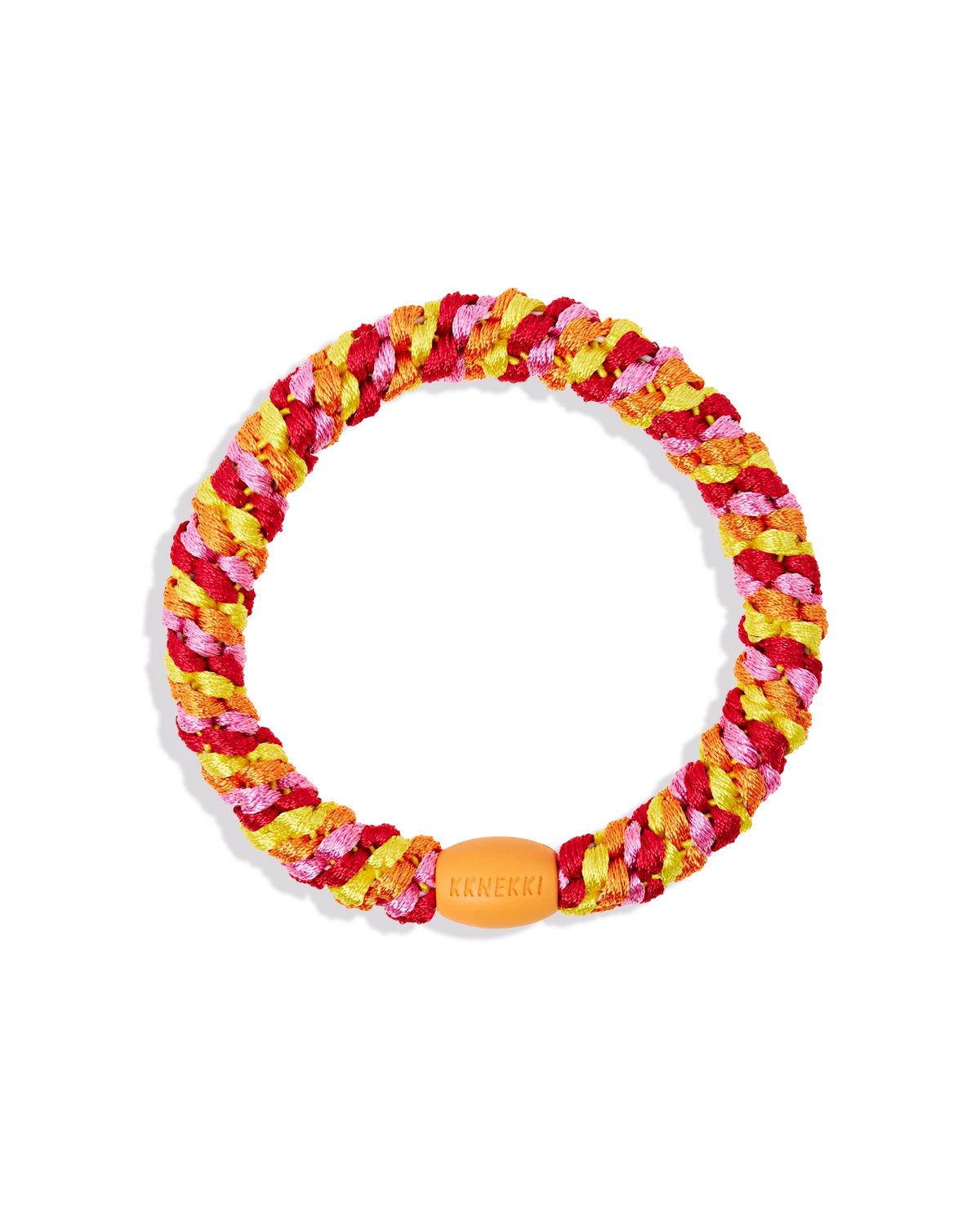 Kknekki Haargummi Mix Sun Orange in orange/rot/gelb – geflochtenes Spiral-Haargummi für Kinder und Erwachsene