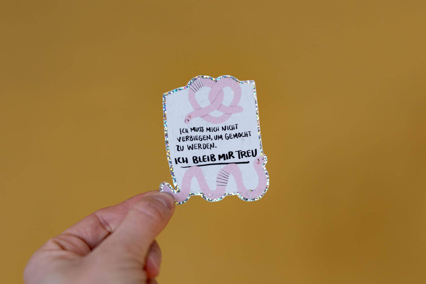 Regenwurm-Glitzersticker "Ich bleib mir treu" von Liesels Wicht