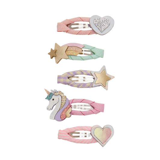 Kleine Einhorn-Haarspangen von Mimi & Lula, 8er-Set
