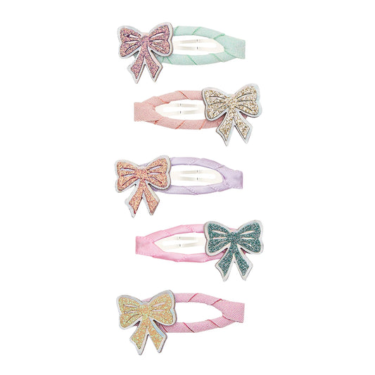 Glitzernde Haarspangen mit Schleifen-Motiv von Mimi & Lula, 5er Set