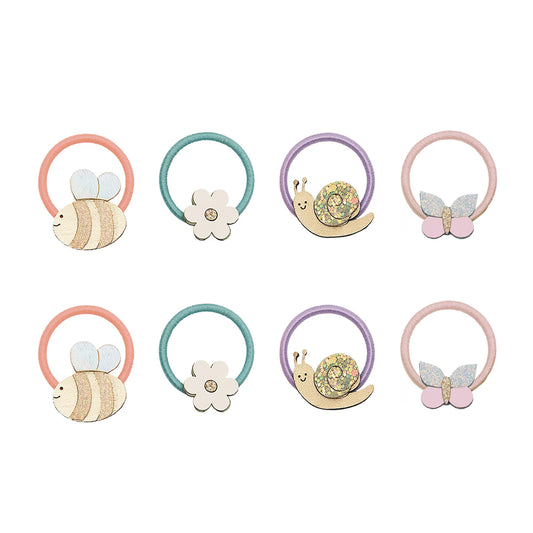 Kleine Haargummis mit Frühlings-Motiven von Mimi & Lula, 8er Set
