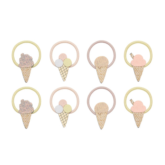 Kleine Haargummis mit Eiscreme-Motiv von Mimi & Lula, 8er Set
