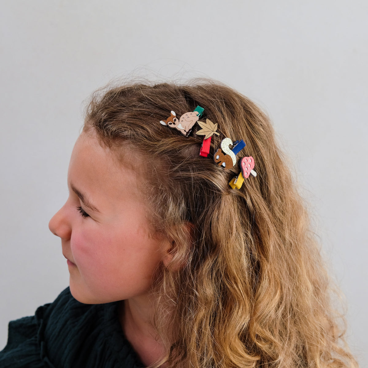 Mini-Haarclips mit Reh- und Waldtier-Motiven von Mimi & Lula, 8er Set – kleines Mitbringsel für Mädchen