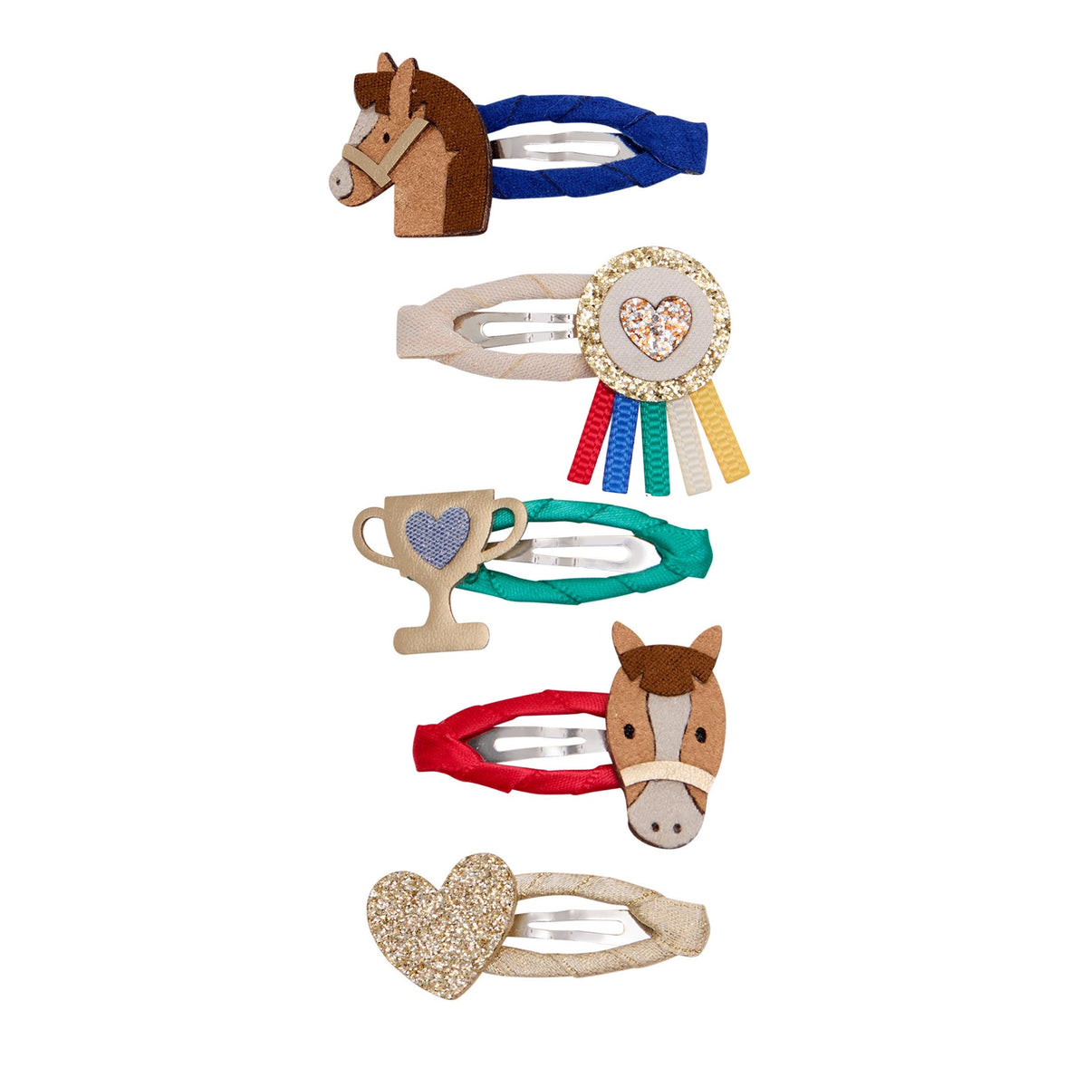 Kleine Haarspangen mit Pony-Motiv von Mimi & Lula, 5er Set – Geschenkidee für Kinder zum Geburtstag