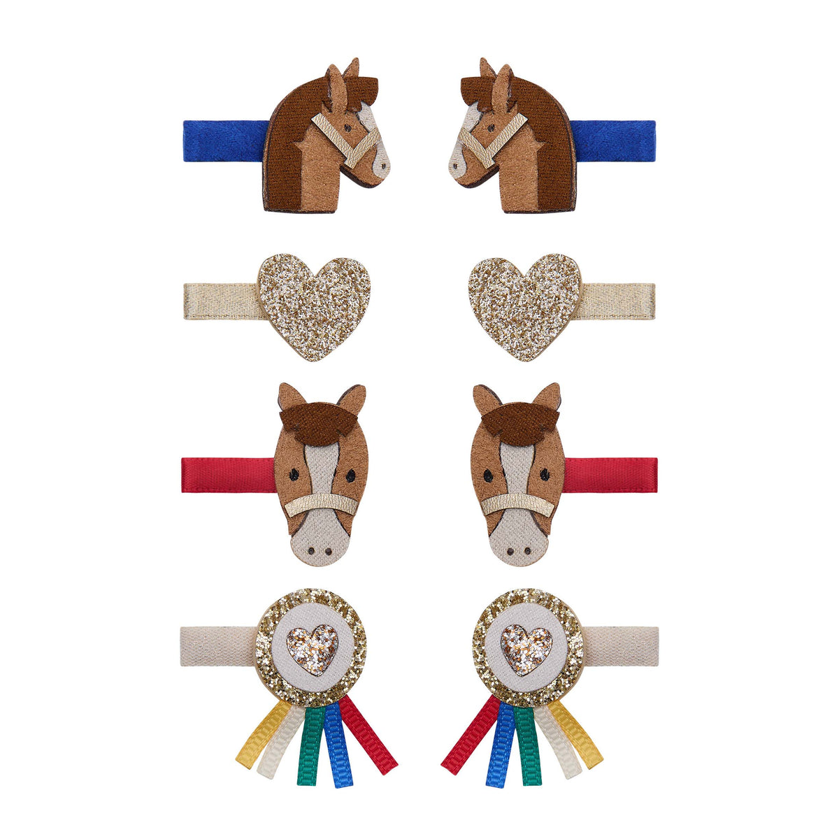 Mini-Haarclips mit Pony-Motiv von Mimi & Lula, 8er Set – Geschenkidee für Kinder zum Geburtstag