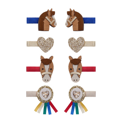 Mini-Haarclips mit Pony-Motiv von Mimi & Lula, 8er Set – Geschenkidee für Kinder zum Geburtstag