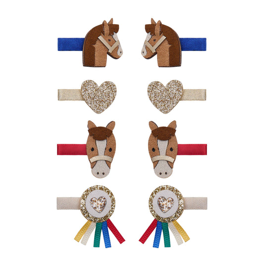 Mini-Haarclips mit Pony-Motiv von Mimi & Lula, 8er Set – Geschenkidee für Kinder zum Geburtstag