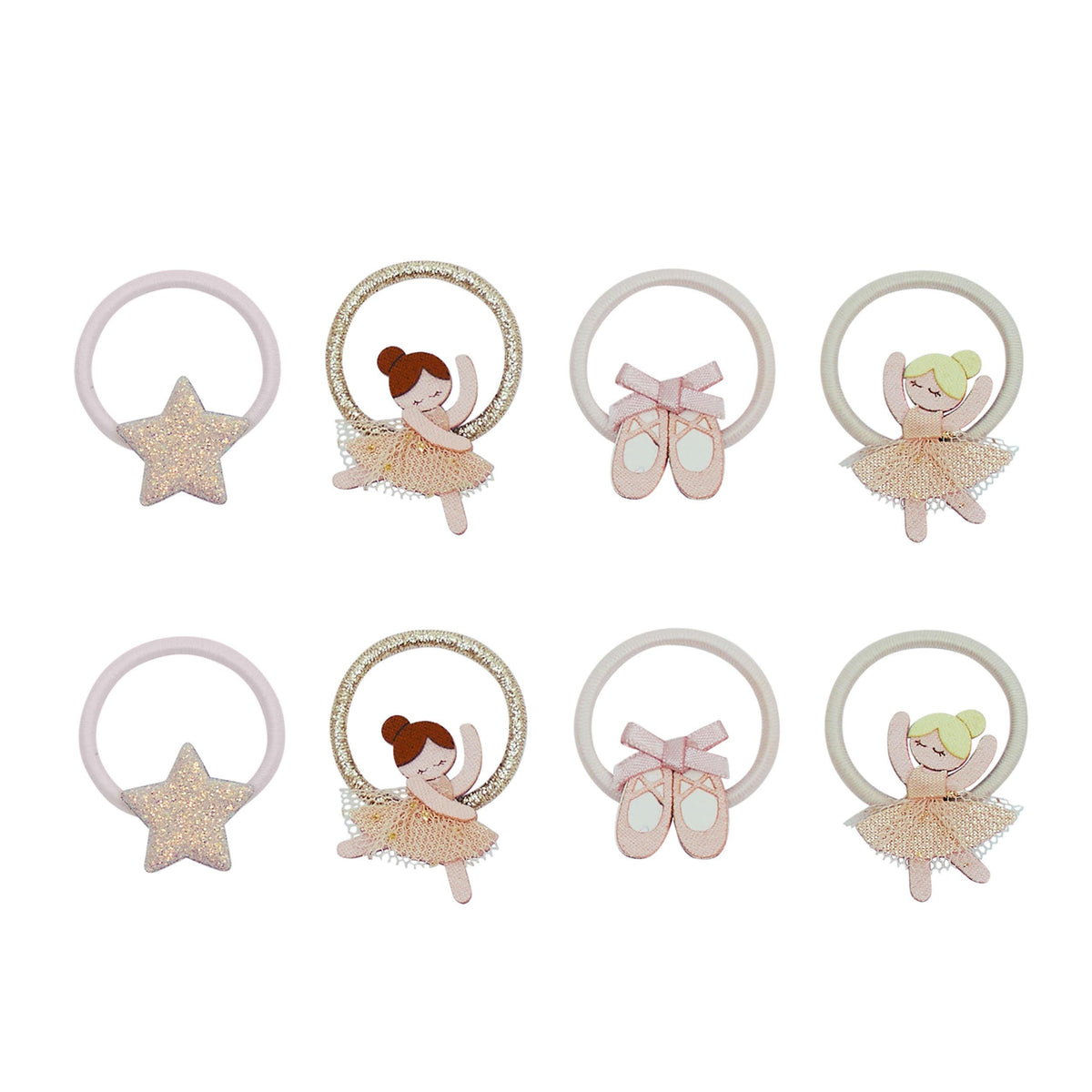 Kleine Haargummis mit Ballerina-Motiv von Mimi & Lula, 8er Set – Geschenkidee für Kinder zum Geburtstag