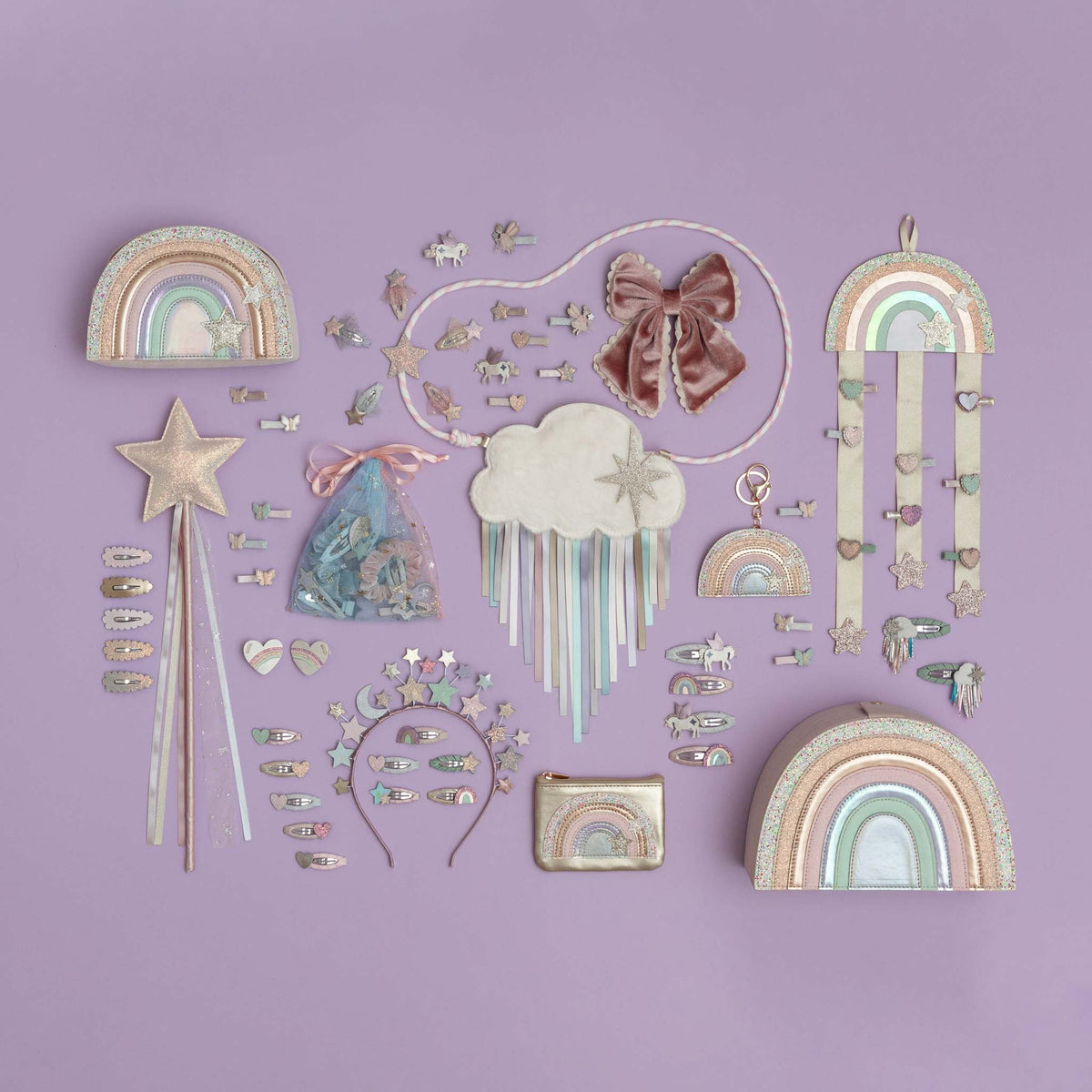 Haarspangen-Aufbewahrung Regenbogen zum Aufhängen von Mimi & Lula – Geschenkidee zum Nikolaus und für den Adventskalender