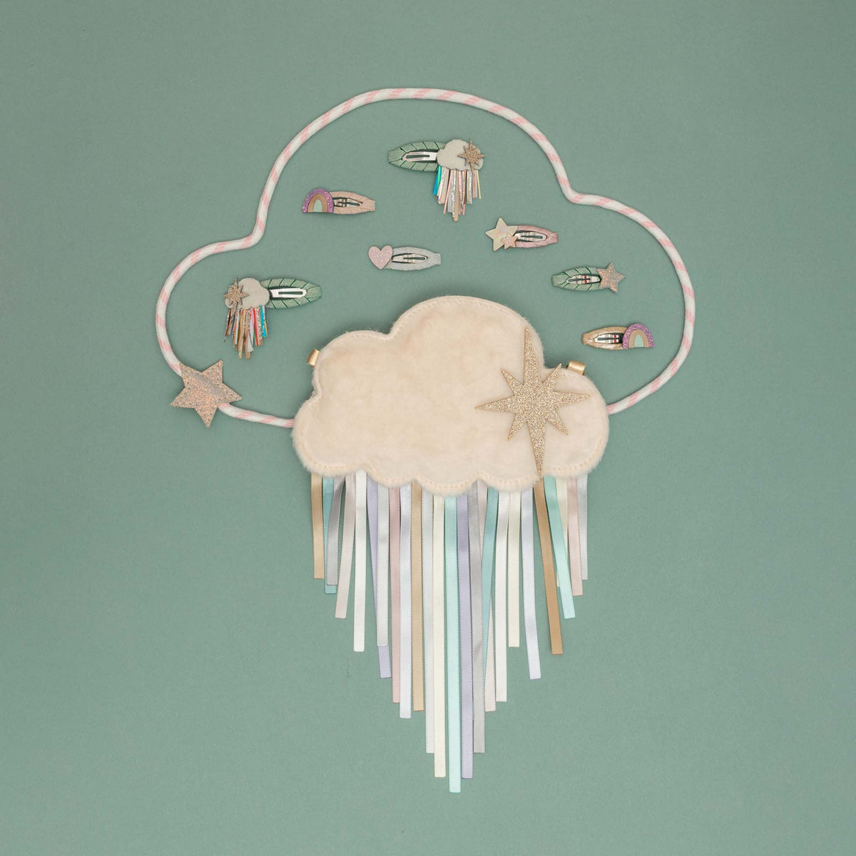 Kleine Haarspangen mit Regenbogen-Motiv von Mimi & Lula, 5er Set – Haarschmuck für Kinder als Geschenk zu Weihnachten