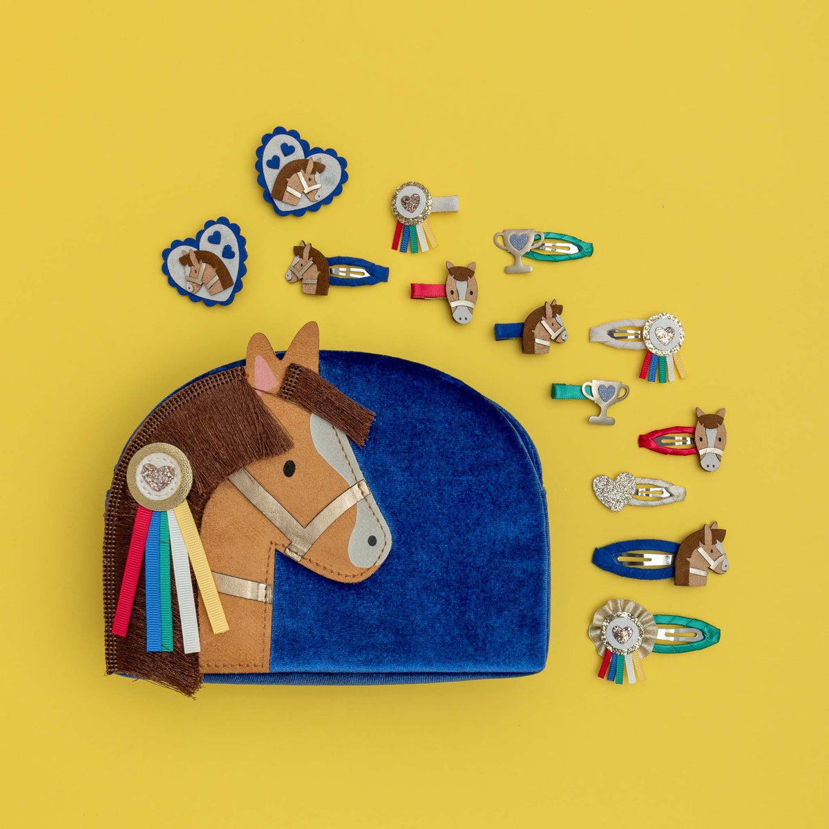 Kleine Haarspangen mit Pony-Motiv von Mimi & Lula, 5er Set – kleine Geschenkidee für die Schultüte