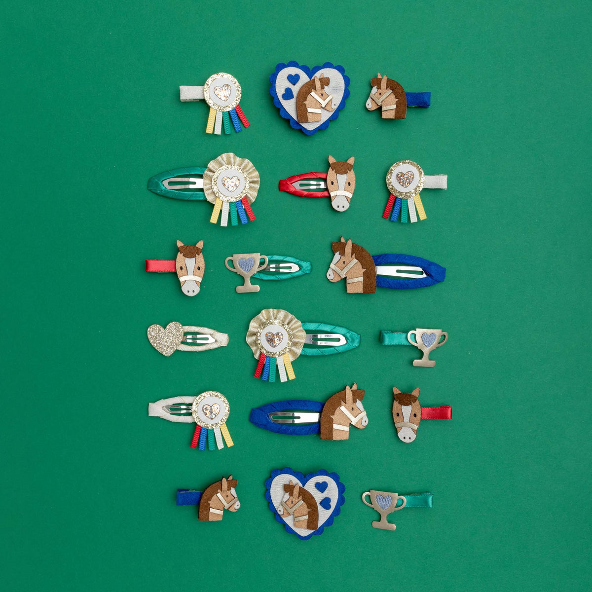 Mini-Haarclips mit Pony-Motiv von Mimi & Lula, 8er Set – Haarschmuck für Kinder als Geschenk zu Weihnachten