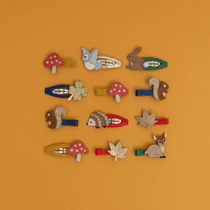 Kleine Haarspangen mit Waldtier-Motiven von Mimi & Lula, 5er Set – Haarschmuck für Kinder als Geschenk zu Weihnachten