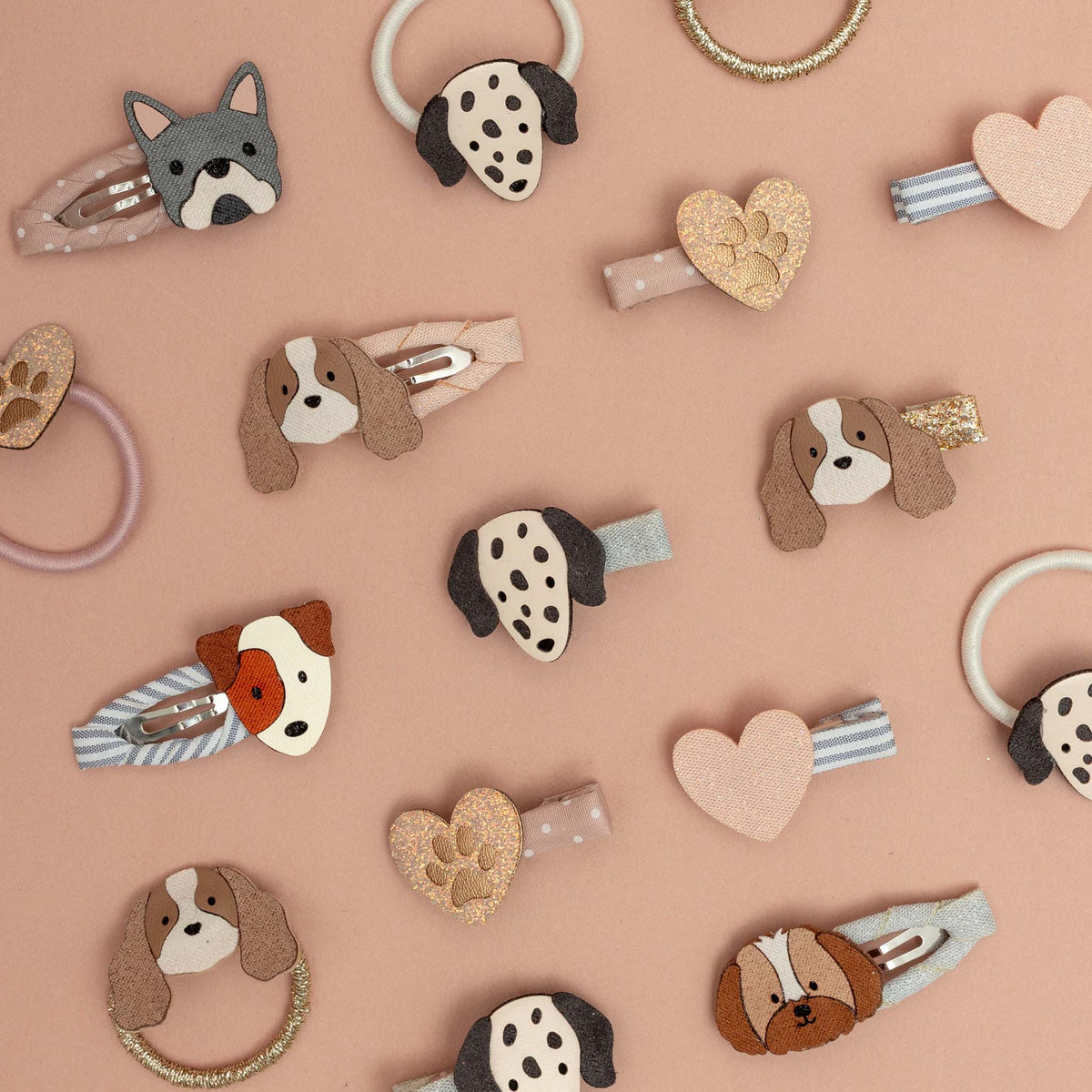 Kleine Haarspangen mit Hunde-Motiv von Mimi & Lula, 5er Set – Haarschmuck für Kinder als Geschenk zu Weihnachten