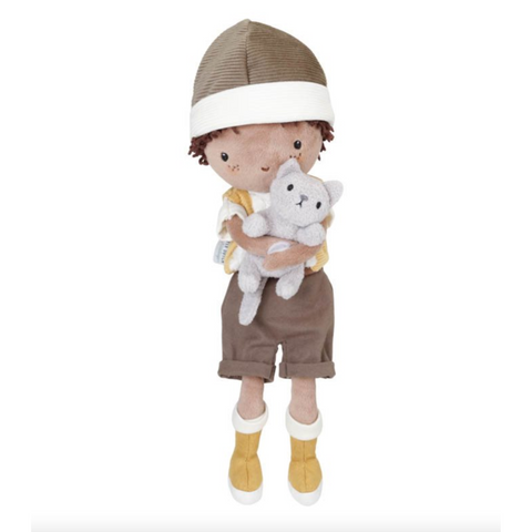 Puppe "Jake" mit kuscheliger Katze von Little Dutch
