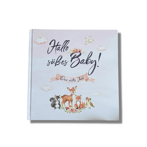 Rosa Babybuch "Hallo süßes Baby" - perfekt als Geschenkidee zur Geburt