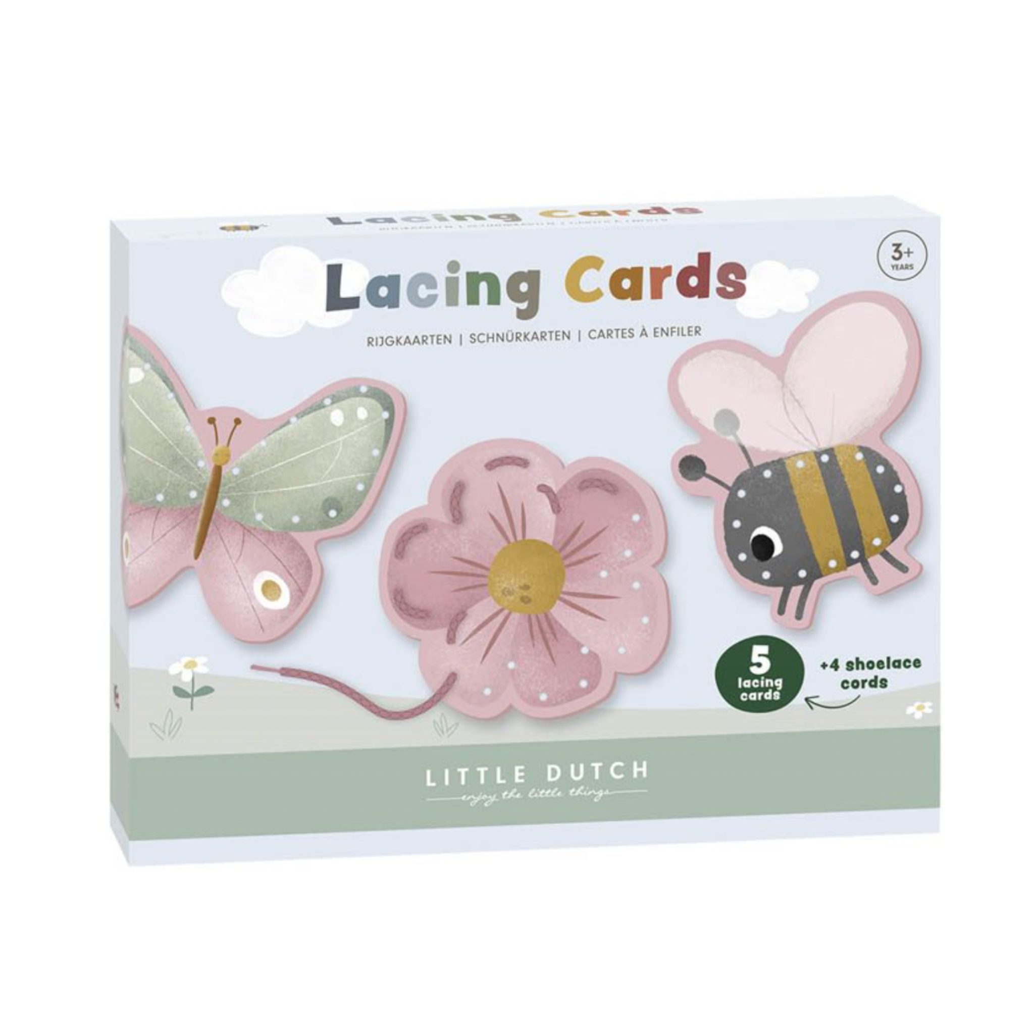 Schnürkarten zum Fädeln "Flowers & Butterflies" von Little Dutch