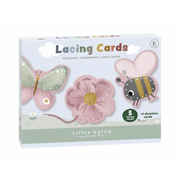 Schnürkarten zum Fädeln "Flowers & Butterflies" von Little Dutch