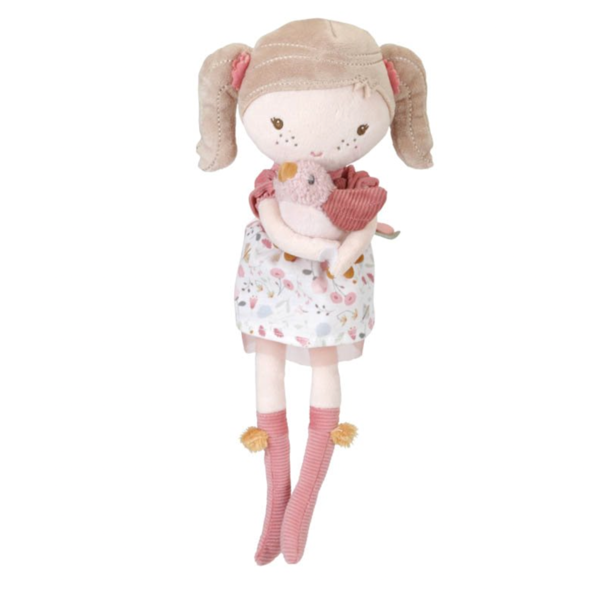 Puppe "Anna" mit rosa Kuschel-Vogel von Little Dutch