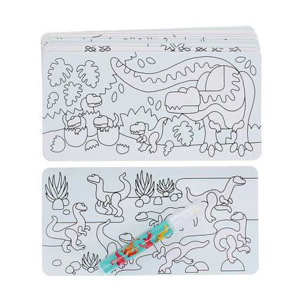 Wasserfarbkarten "Dinosaurier" - perfekte Beschäftigung für Kinder