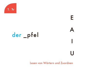 Kartensatz "Lesen von Wörtern und Zuordnen" für den Lochkasten (2. Klasse)