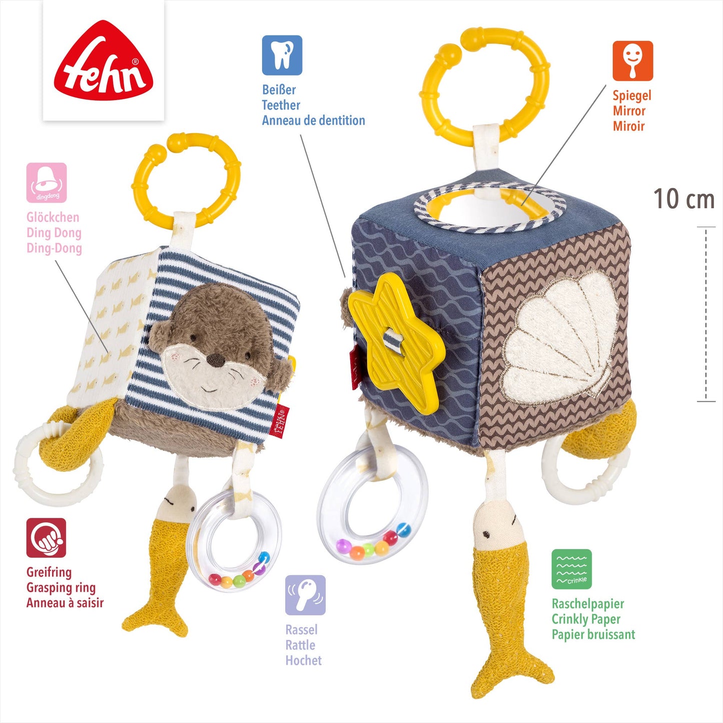 Süßer Aktivitätswürfel mit Otter-Motiv - perfekt zur Geburt