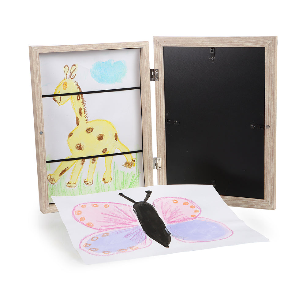 Kinderkunst Bilderrahmen mit Aufbewahrung „natur“ von Lulubug