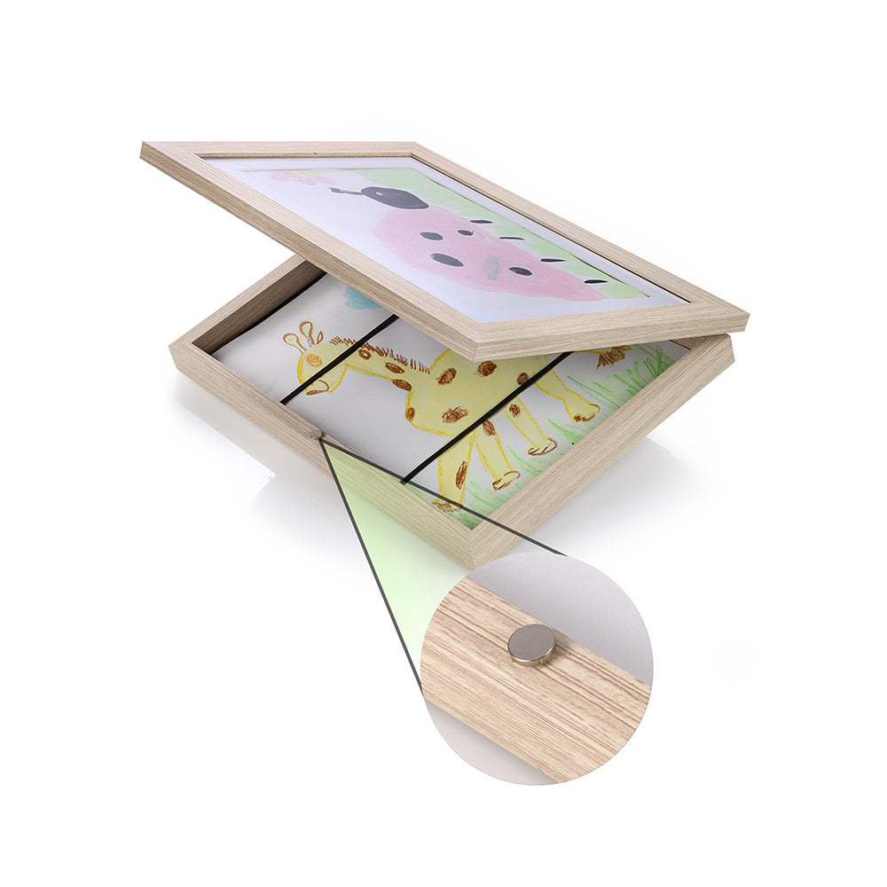 Kinderkunst Bilderrahmen mit Aufbewahrung „natur“ von Lulubug