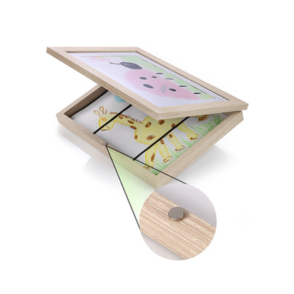 Kinderkunst Bilderrahmen mit Aufbewahrung „natur“ von Lulubug