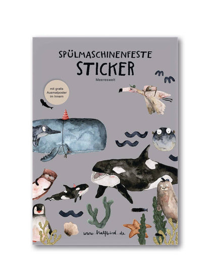 Spülmaschinenfeste Sticker "Meereswelt" von Halfbird