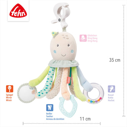 Activitiy Spielzeug "Oktopus" von Fehn - mit Glöckchen, Rassel, Spiegel und Mehr