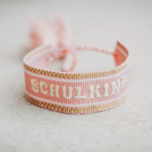 Gewebtes Schulkind-Armband in rosa von Loones
