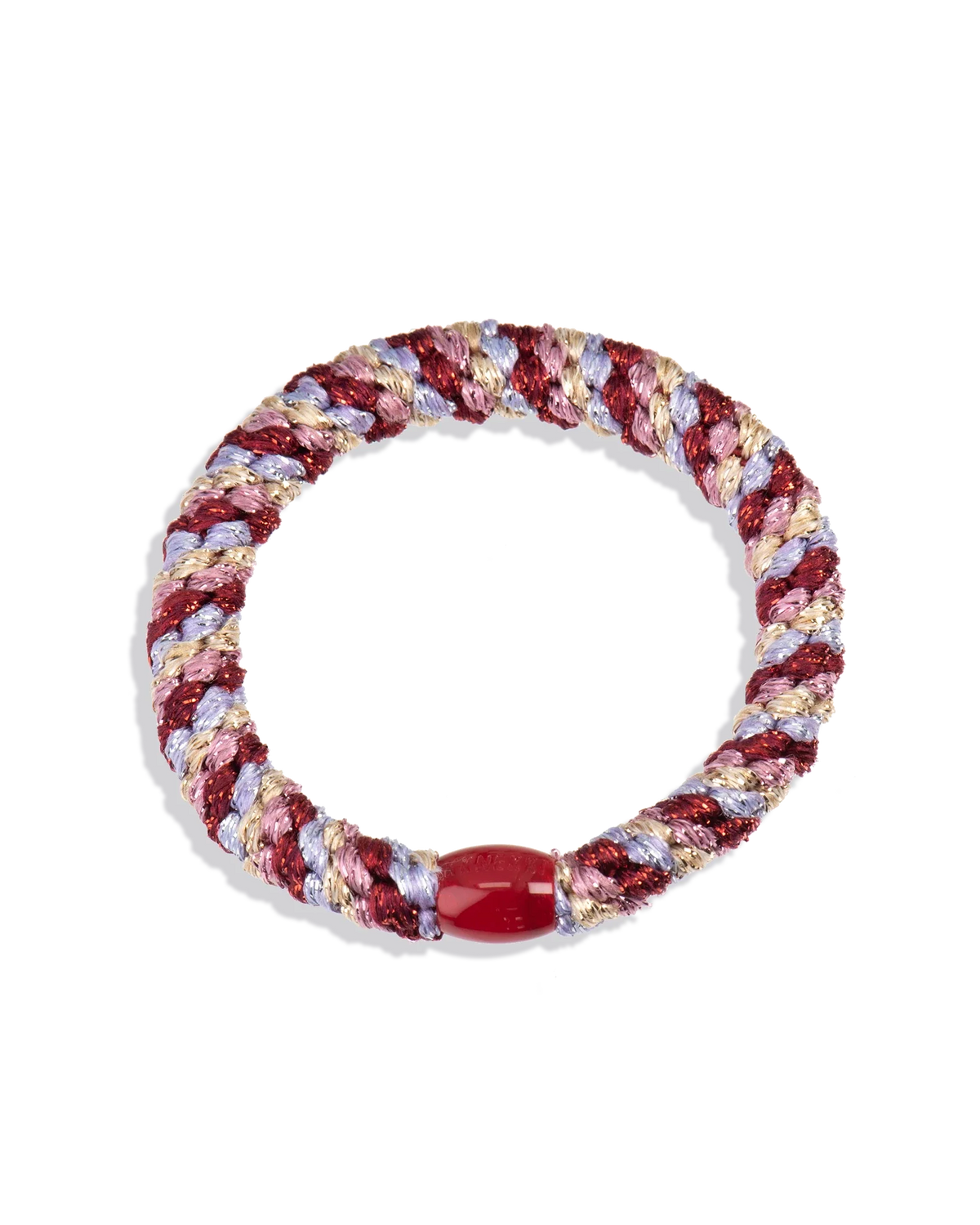 Kknekki Haargummi Mix Lavender Bordeaux Glitter in lila/bordeaux mit Glitzer – geflochtenes Spiral-Haargummi für Kinder und Erwachsene