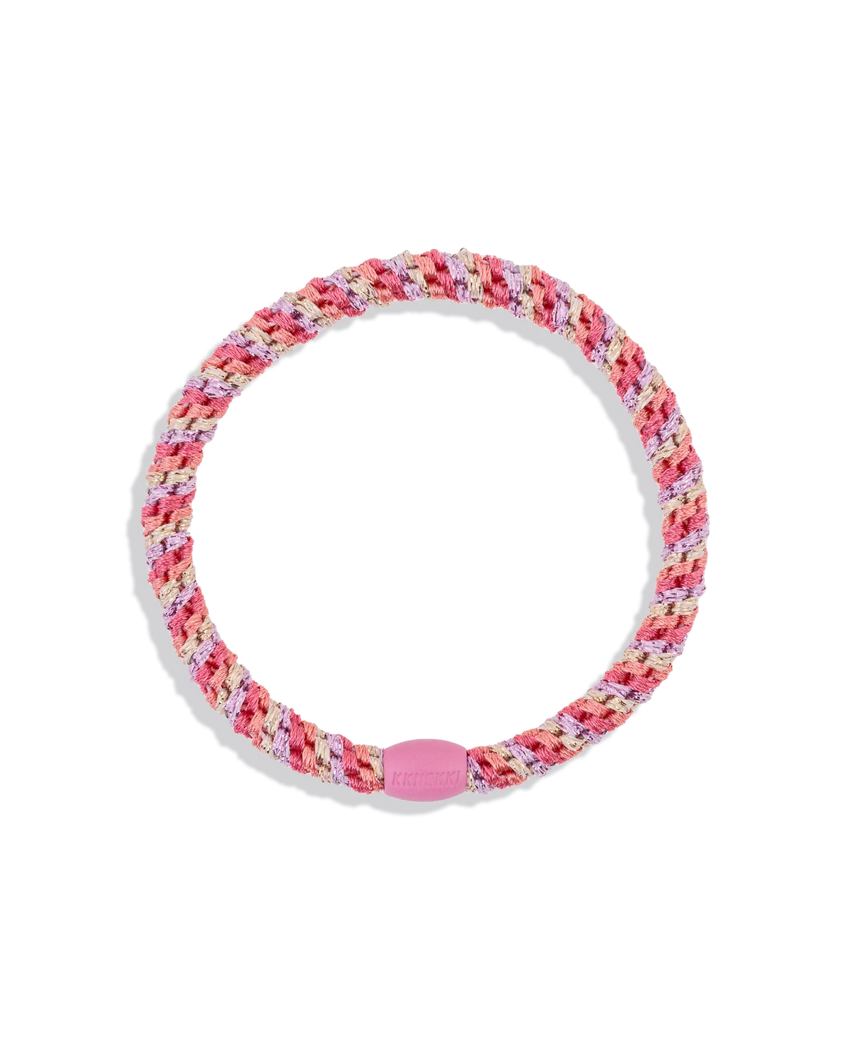 Kknekki Haargummi Mix Raspberry Pomerant in himbeer/rosa – geflochtenes Spiral-Haargummi für Kinder und Erwachsene