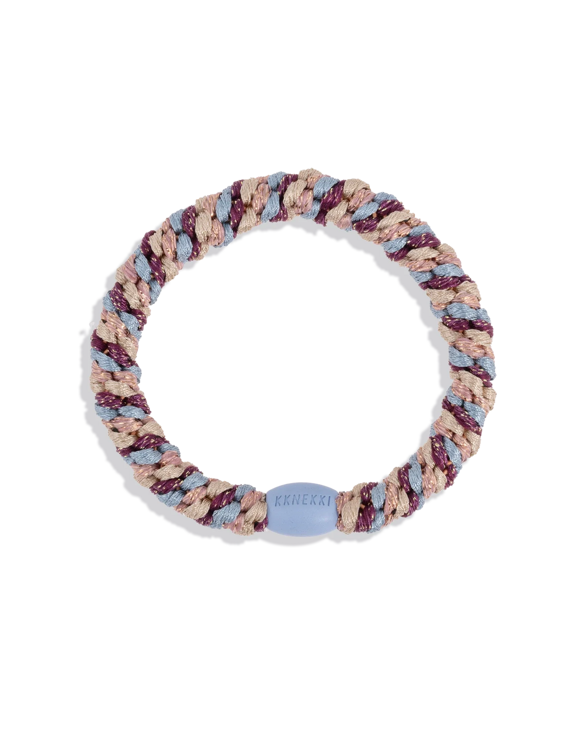 Kknekki Haargummi Mix Light Blue Grape Glitter in hellblau/lila mit Glitzer – geflochtenes Spiral-Haargummi für Kinder und Erwachsene