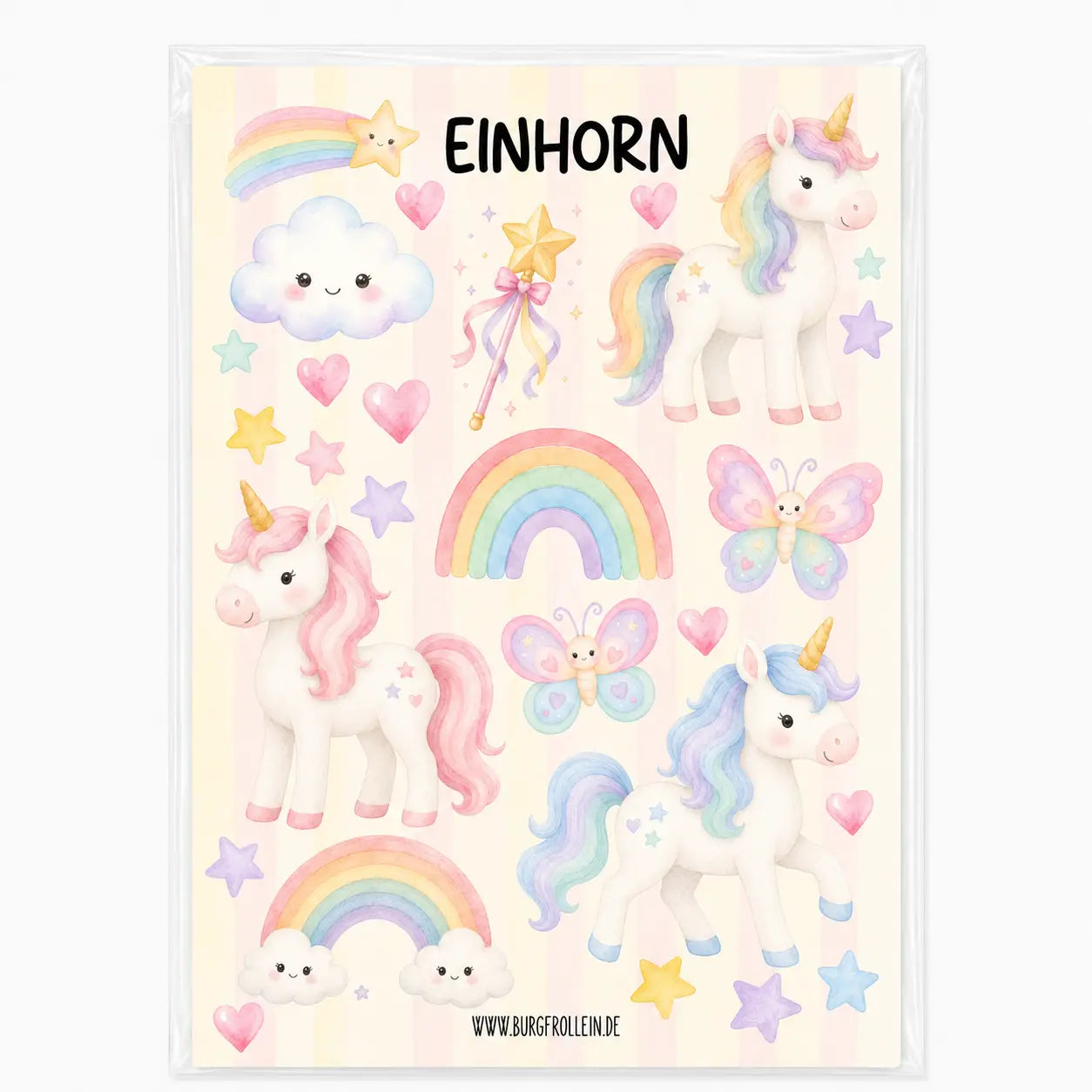 Bügelbilder Set „Einhorn“ zum Aufbügeln (DIN A5)
