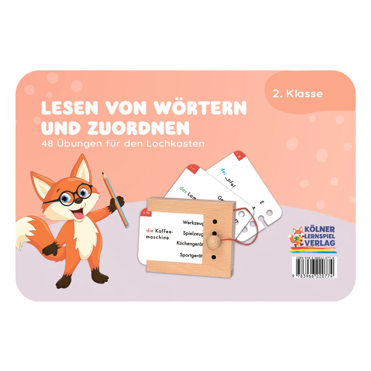 Kartensatz "Lesen von Wörtern und Zuordnen" für den Lochkasten (2. Klasse)