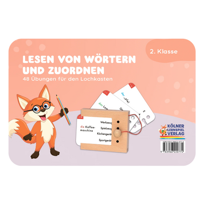 Kartensatz "Lesen von Wörtern und Zuordnen" für den Lochkasten (2. Klasse)