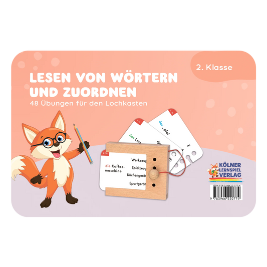 Kartensatz "Lesen von Wörtern und Zuordnen" für den Lochkasten (2. Klasse)