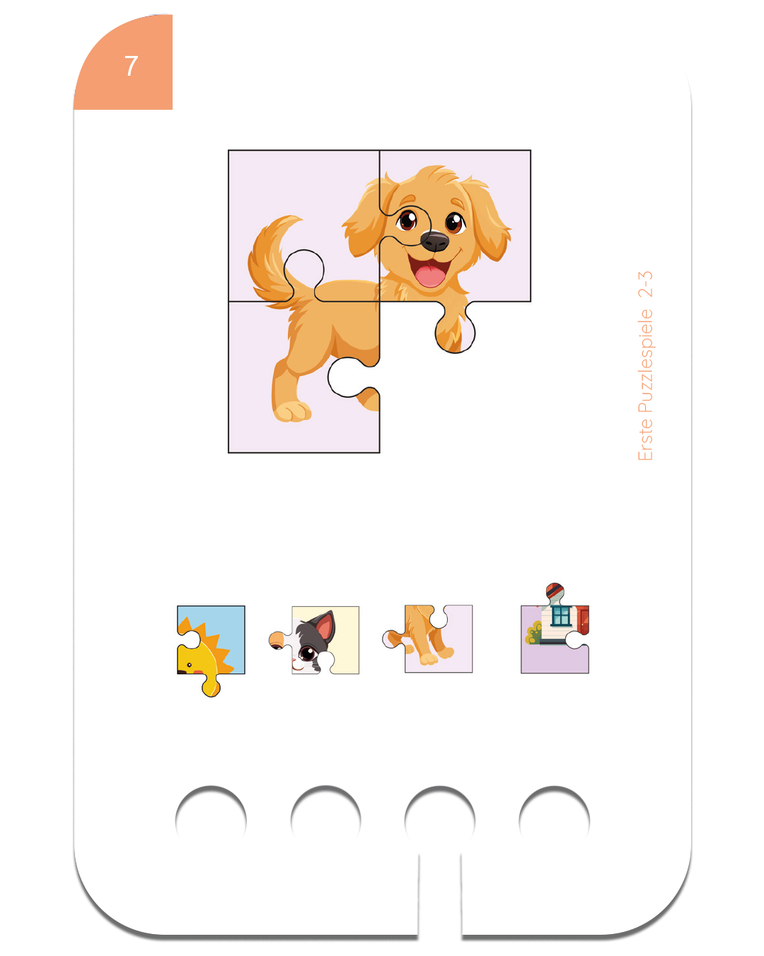 Beispielkarte aus dem Kartensatz "Erste Puzzlespiele" für den Lochkasten – ab 2-3 Jahren