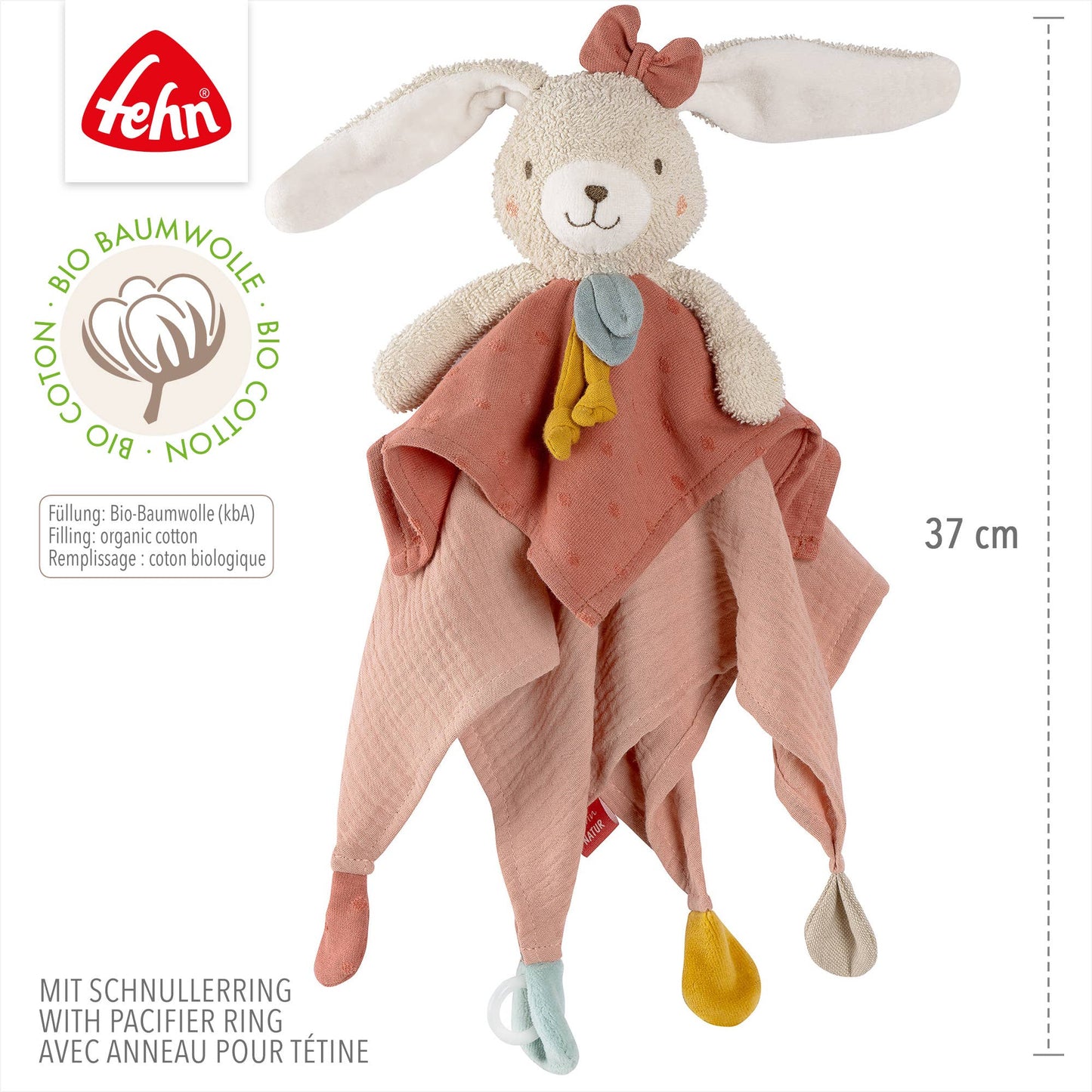 "Hase" Schmusetuch als Einschlafhilfe & Kuscheltuch von Fehn