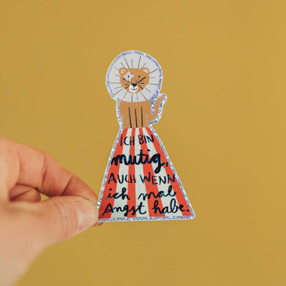 Löwe-Glitzersticker "Ich bin mutig" von Liesels Wicht
