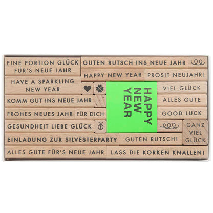 Stempelset "Happy New Year" mit Textbotschaften für Silvester von Paper Poetry