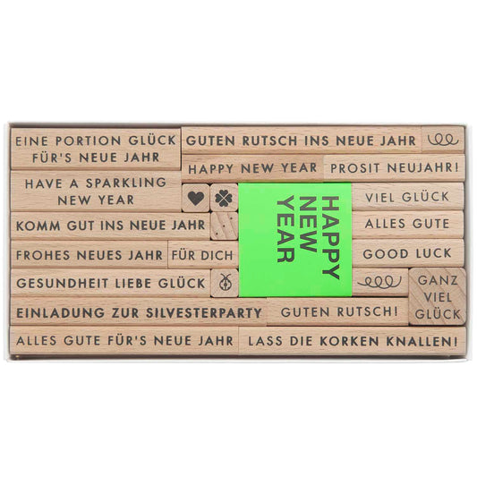 Stempelset "Happy New Year" mit Textbotschaften für Silvester von Paper Poetry