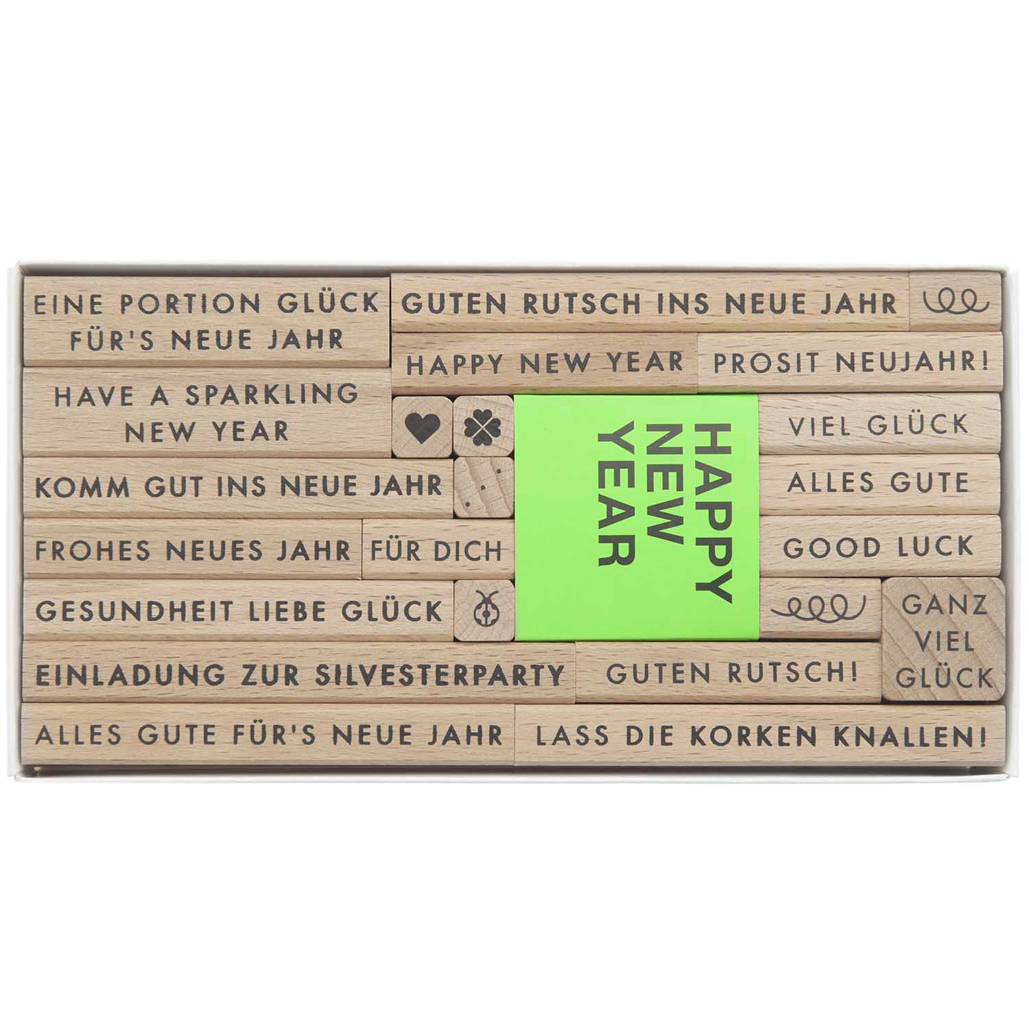 Stempelset "Happy New Year" mit Textbotschaften für Silvester von Paper Poetry