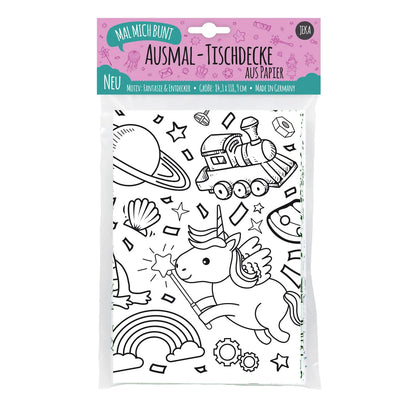 Ausmaltischdecke "Fantasie & Entdecker" aus Papier zum Ausmalen für Kinder