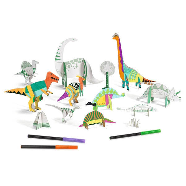 Dinosaurier Kreativset "Malen und Stecken" - kreative Geschenkidee für Kinder ab 5 Jahren