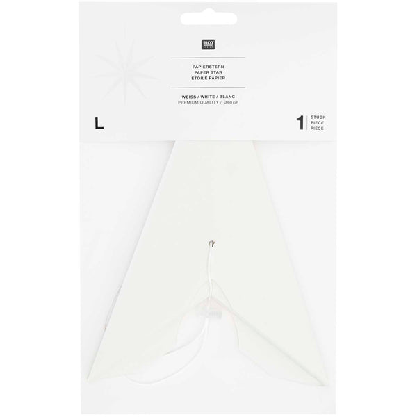 Großer weißer Papierstern (60cm) als Dekoration zum Aufhängen von Rico Design